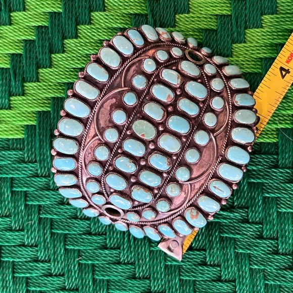 one vintage J.M. Begay Turquoise and Sterling Hair Piece - Picture 7 of 10